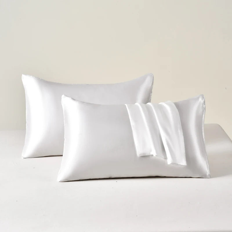 2Pcs Satin Pillowcase for Skin and Hair, Satin Pillow Cases Set of 2 Soft Breathable Smooth Cooling Pillow Covers for Sleeping