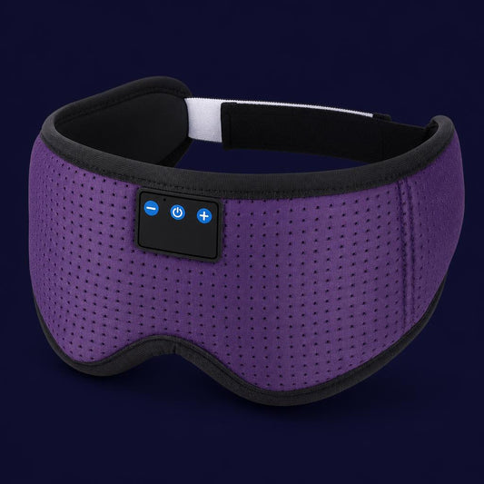 Bluetooth sleep mask with built-in headphones in purple